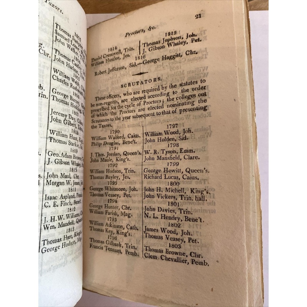Antique 1817 The Cambridge University Calendar Original Hardcover Book - Picture 5 of 6